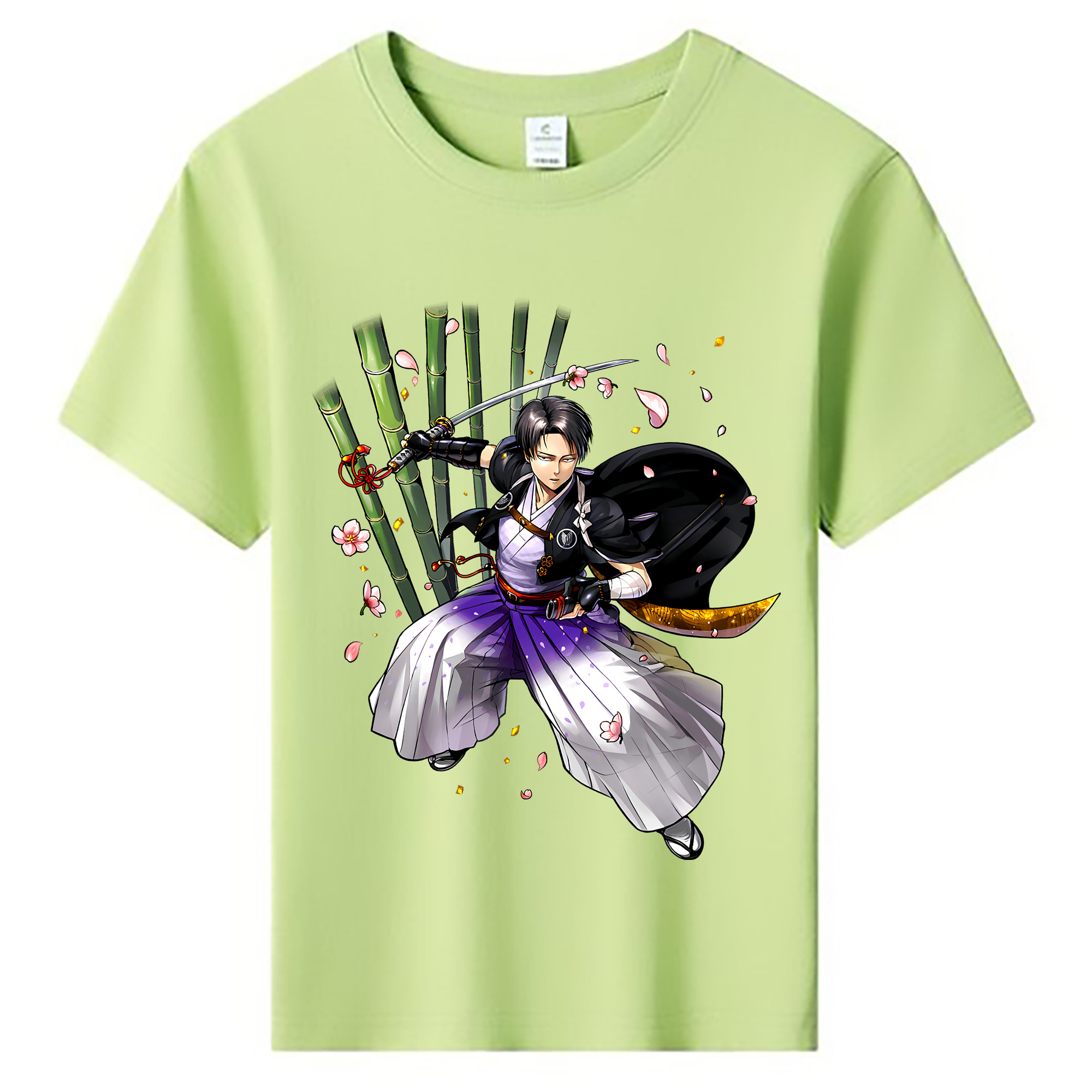 （画像用） 進撃の巨人 リヴァイ·アッカーマン Attack on Titan Levi Ackerman 綿100％キッズTシャツ（フロントプリント）